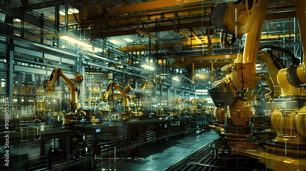 Automated Industrial Factory with Robotic Systems and Integrated Control Automated Industrial Factory with Robotic Systems and Integrated Control