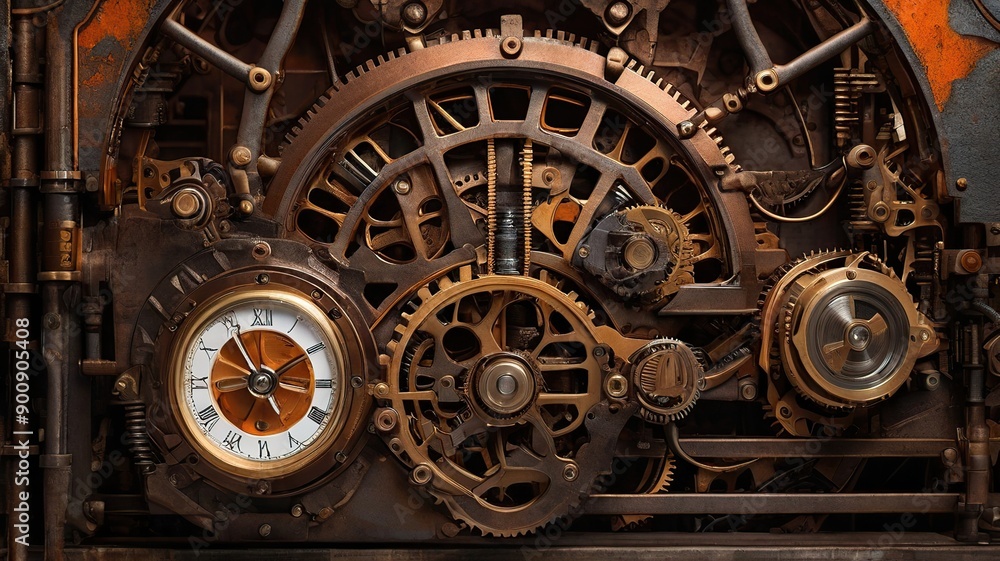 Fototapeta premium old clock mechanism