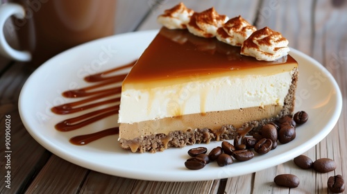 Wallpaper Mural A caramel and coffee cheesecake combines the creaminess of cheese with the sweetness of caramel and the intense bitterness of coffee. A sophisticated and irresistible coffee dessert. Torontodigital.ca