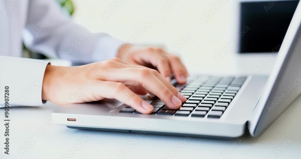 Hands Typing on a Laptop Keyboard. Business, Technology, Work, Productivity, Communication Concept. Business & Technology Hands Typing on a Laptop Keyboard. Business, Technology, Work, Productivity, Communication Concept. Business & Technology