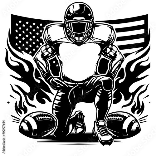 Football Player Svg png, Customized Football Name Svg png, Football Svg png, Football Team Svg, football USA american flag player svg png

