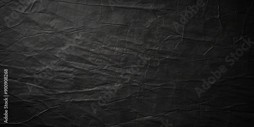 Black Crumpled Paper Texture Background