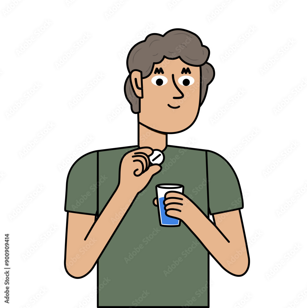 man with a glass of water ready to take a pill man with a glass of water ready to take a pill