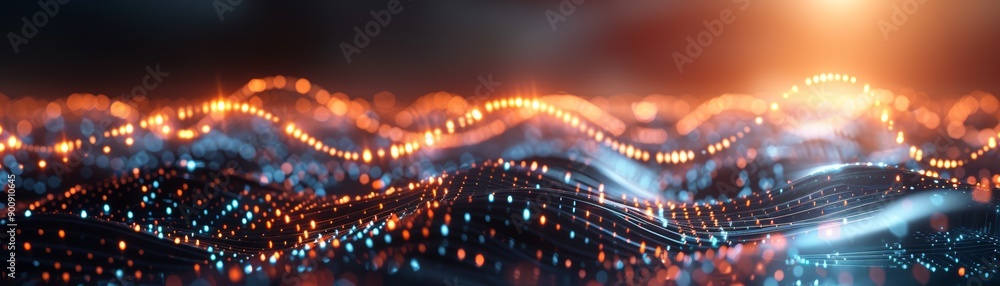 Abstract Digital Wave with Glowing Lights
Abstract Digital Wave with Glowing Lights
