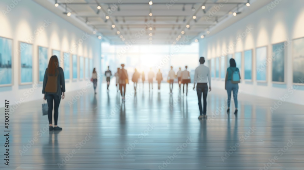 Visitors in Modern Art Gallery Visitors in Modern Art Gallery