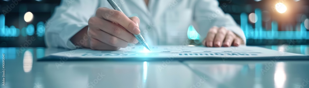 Scientist Writing Research Data in Lab Scientist Writing Research Data in Lab