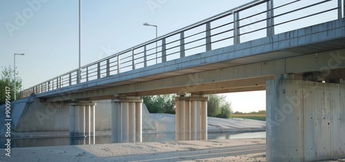 Cast concrete flyover road bridge