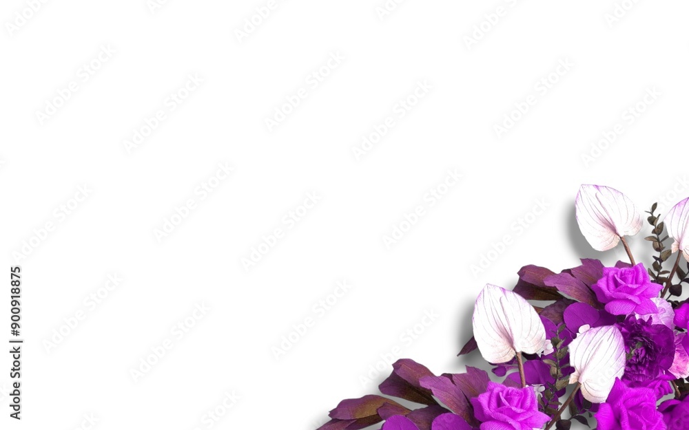 Frame made of pink flowers on a background. Top view with copy space. Flat design Frame made of pink flowers on a background. Top view with copy space. Flat design