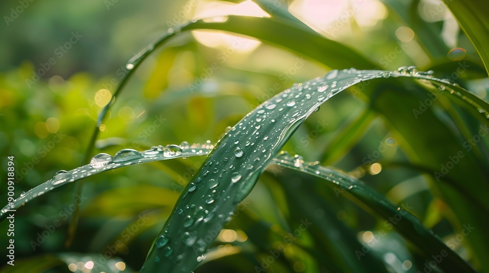Close up of a raindrop on a leaf, green panoramic nature and environment background. Close up of a raindrop on a leaf, green panoramic nature and environment background.