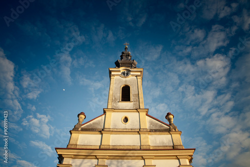 Bild auf Leinwand A striking image of an old orthodox church in Banat, Serbia