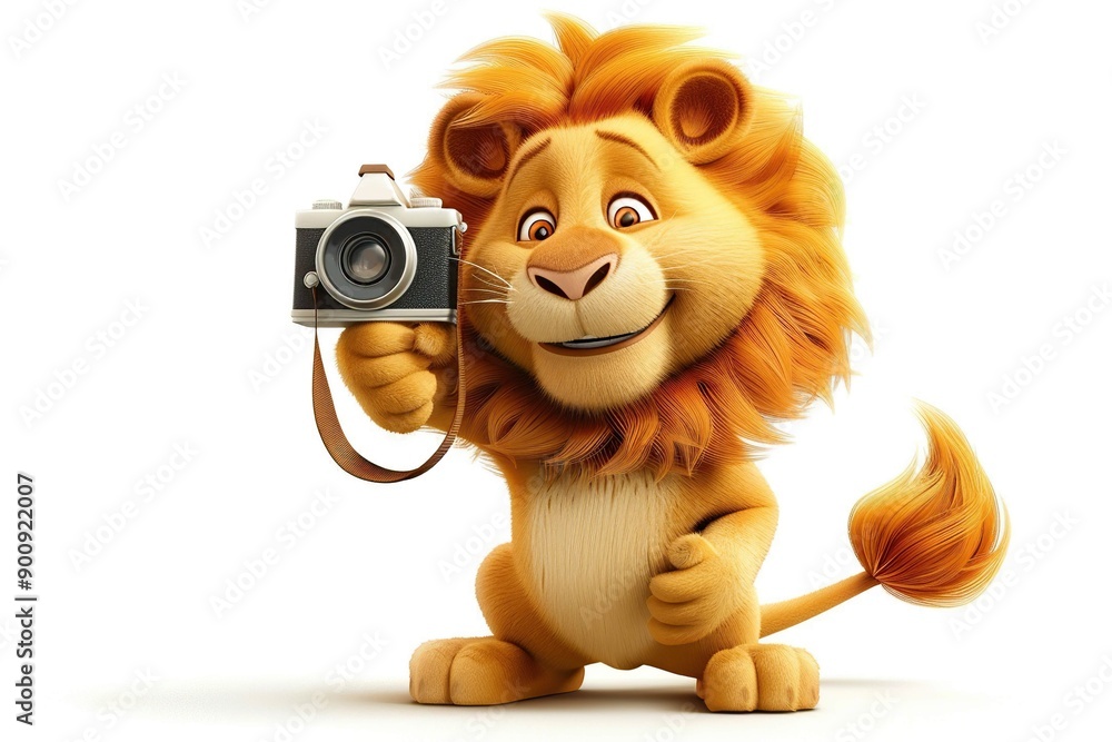 Lion with camera Lion with camera