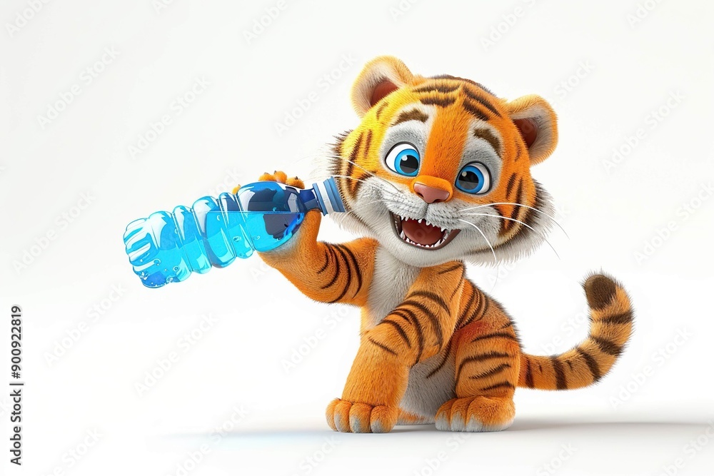 Little Tiger with Water Bottle Little Tiger with Water Bottle