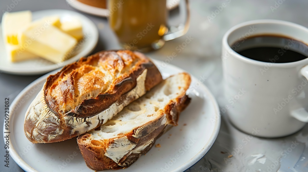 bread with butter and black coffee Brazilian typical French bread with strong coffee cup Brazilian breakfast brazilian diner food : Generative AI bread with butter and black coffee Brazilian typical French bread with strong coffee cup Brazilian breakfast brazilian diner food : Generative AI