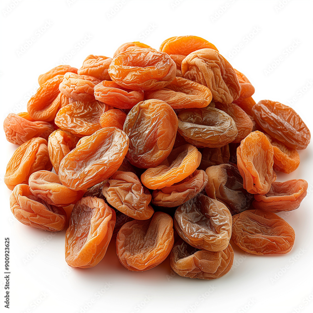 High-Resolution Image of Whole Dried Apricot Fruits Isolated on White High-Resolution Image of Whole Dried Apricot Fruits Isolated on White