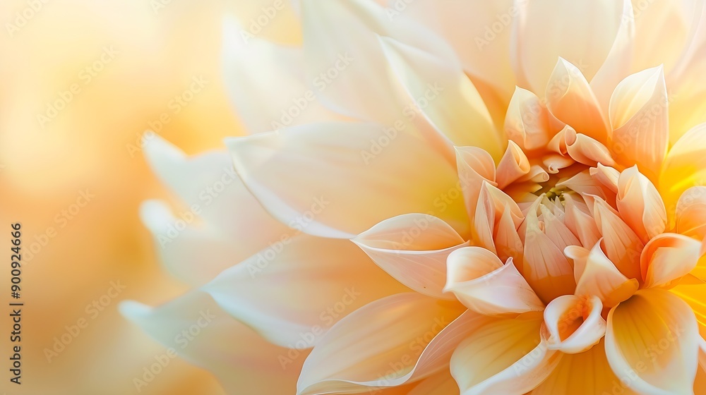 Obraz premium Closeup of an isolated dahlia flower shot with selective focus and blur background : Generative AI