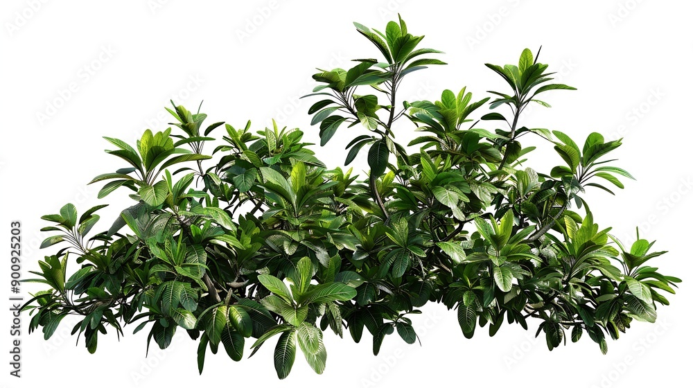 Obraz premium Flower bush shrub tree plant isolated tropical jungle plant with clipping path : Generative AI