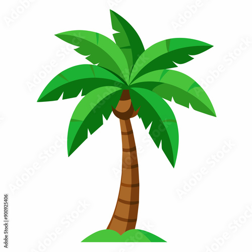 Palm tree with leaves