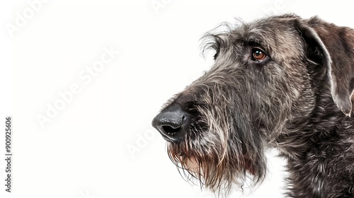 Dog Irish Wolfhound breed isolated on a white background Closeup : Generative AI