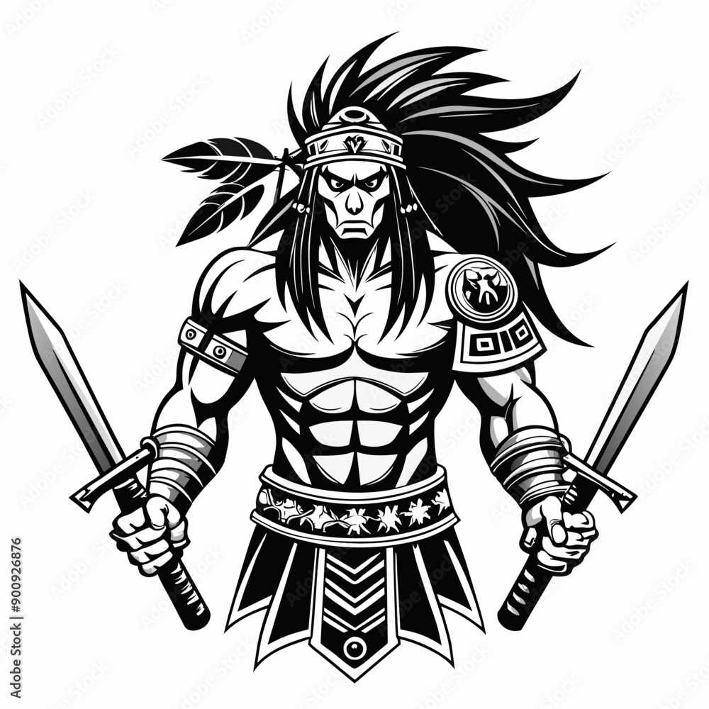 Obraz premium knight with sword and shield
