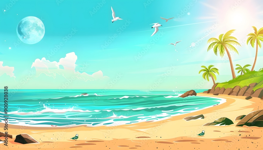 Fototapeta premium beach vector illustrations