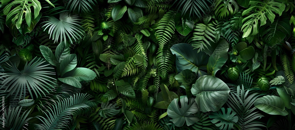 Fototapeta premium Lush Tropical Jungle Foliage Background