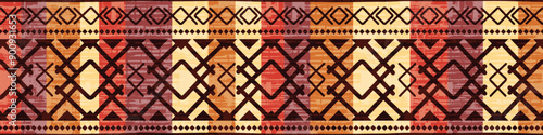 Seamless pattern, ethnic background, geometric ornament, vector design, border	