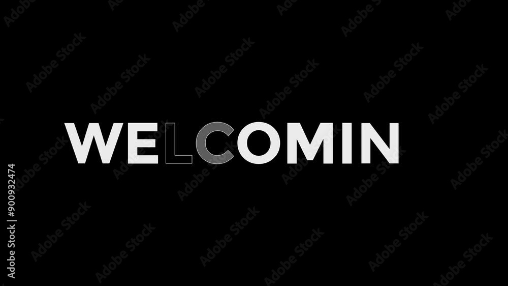 Flicker Welcoming Text animation on black screen , 4K Footage video. Flicker Welcoming Text animation on black screen , 4K Footage video.