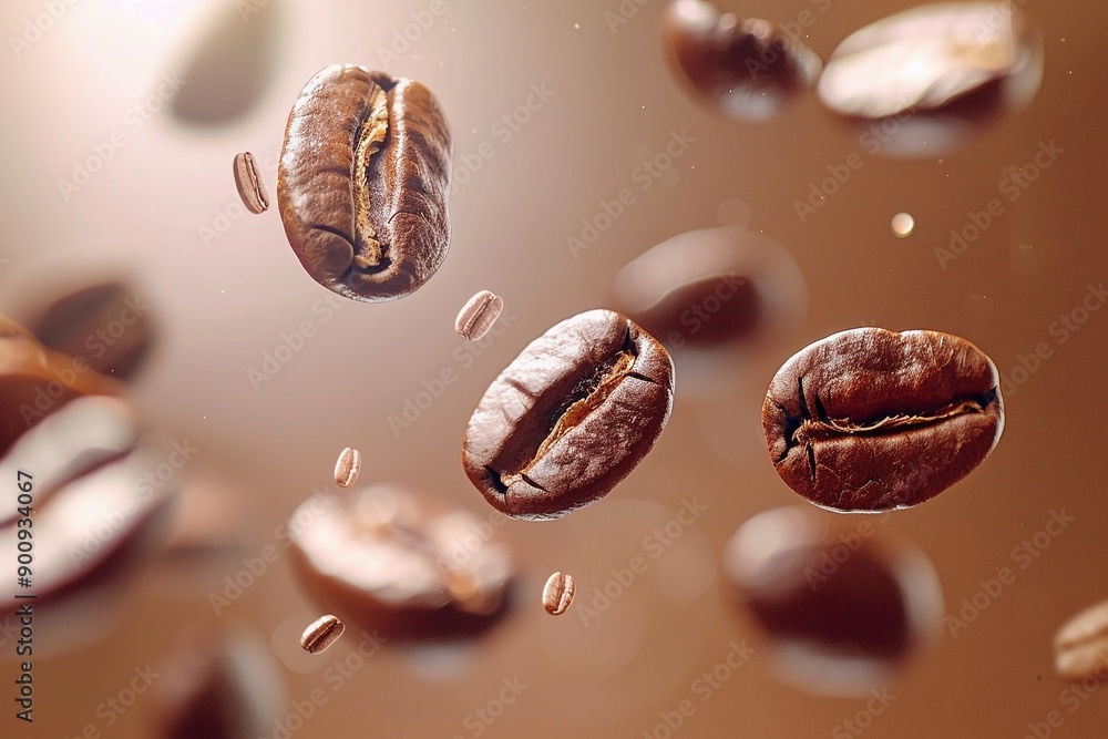 Roasted Coffee Bean Falling Banner Roasted Coffee Bean Falling Banner
