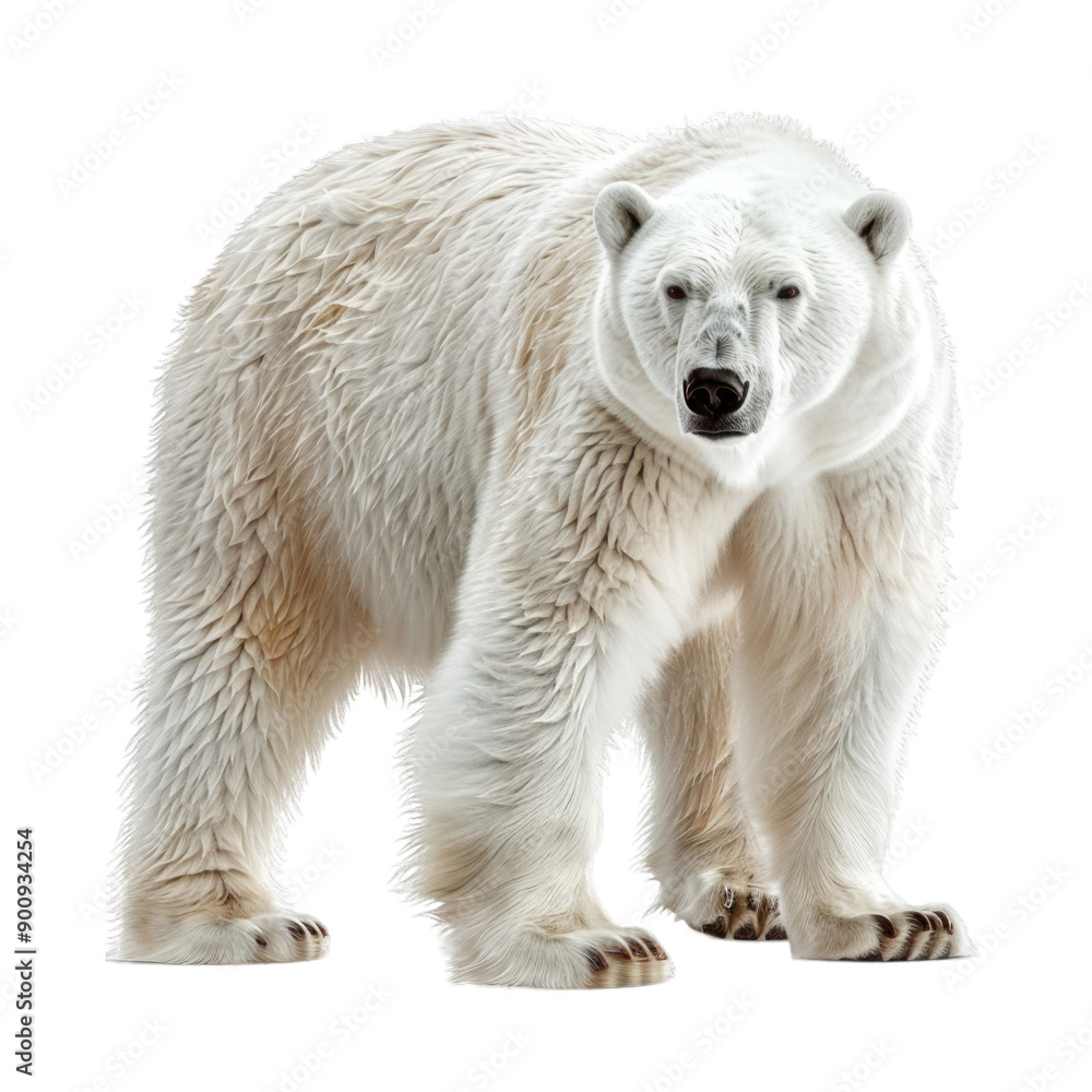 Polar bear standing isolated on transparent background, png Polar bear standing isolated on transparent background, png