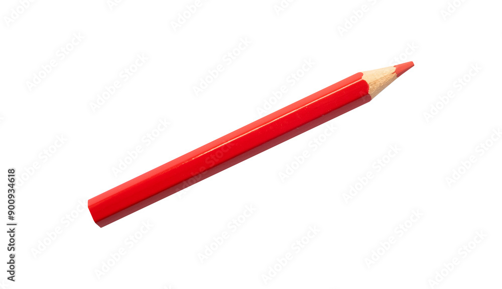 close up of red pencil isolated on white close up of red pencil isolated on white