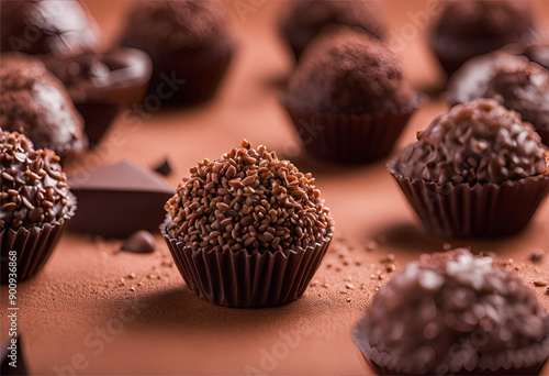 Brigadeiros de Chocolate granulado.