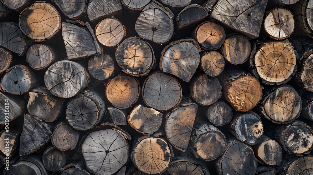 Photo of a stack of wood logs, wooden logs storage for winter, abstract background. Photo of a stack of wood logs, wooden logs storage for winter, abstract background.