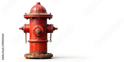 Classic style and weathered fire hydrant isolated on white Generative AI