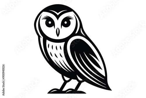 Silhouette Barn Owl silhouette vector B.eps