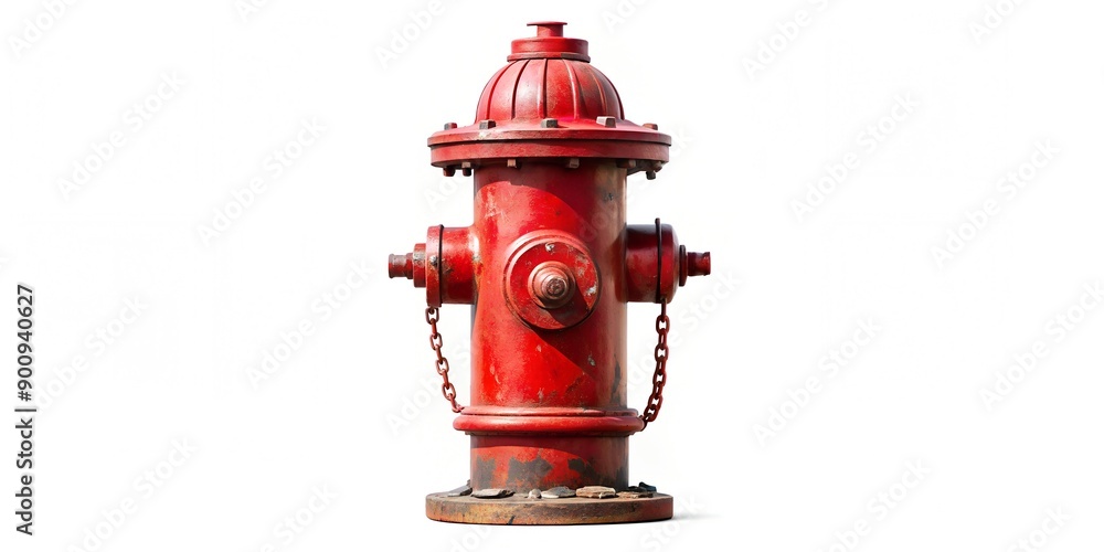 Classic style and weathered fire hydrant isolated on white Generative AI Classic style and weathered fire hydrant isolated on white Generative AI