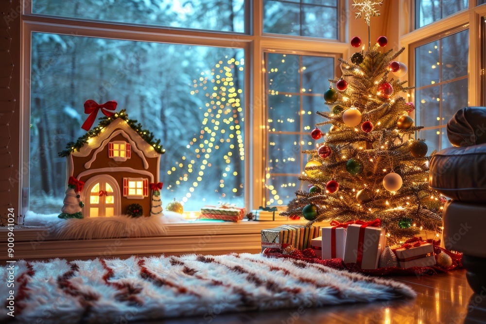 Fototapeta premium Christmas holiday background. Merry Christmas and Happy New Year