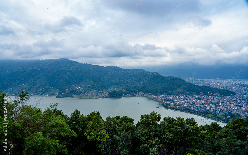 Landscape view of Phewa Lake in Pokara, Nepal. Landscape view of Phewa Lake in Pokara, Nepal.
