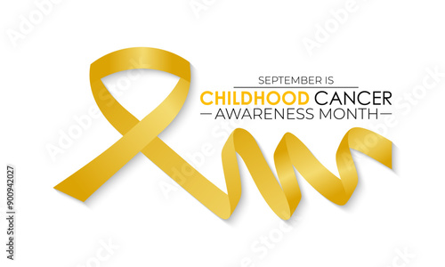 Childhood cancer awareness month is observed every September to honor cancer-affected children and families. Vector illustration