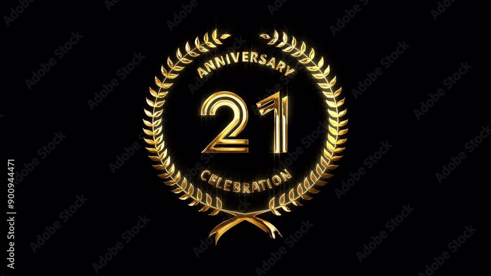 21st Anniversary Celebration. Happy 21 Years Anniversary Animation in ...