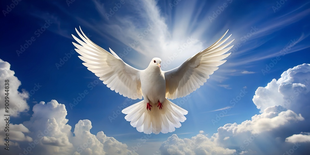 White Dove of Peace in the Air with Wings Wide Open AI-Generated Content White Dove of Peace in the Air with Wings Wide Open AI-Generated Content