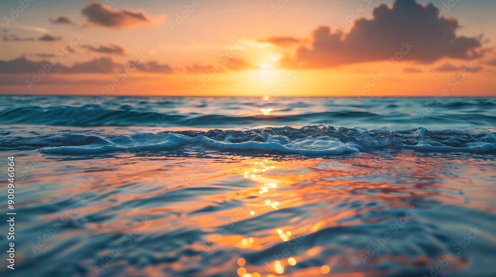 Sunset Reflection on Rippling Ocean Surface Sunset Reflection on Rippling Ocean Surface