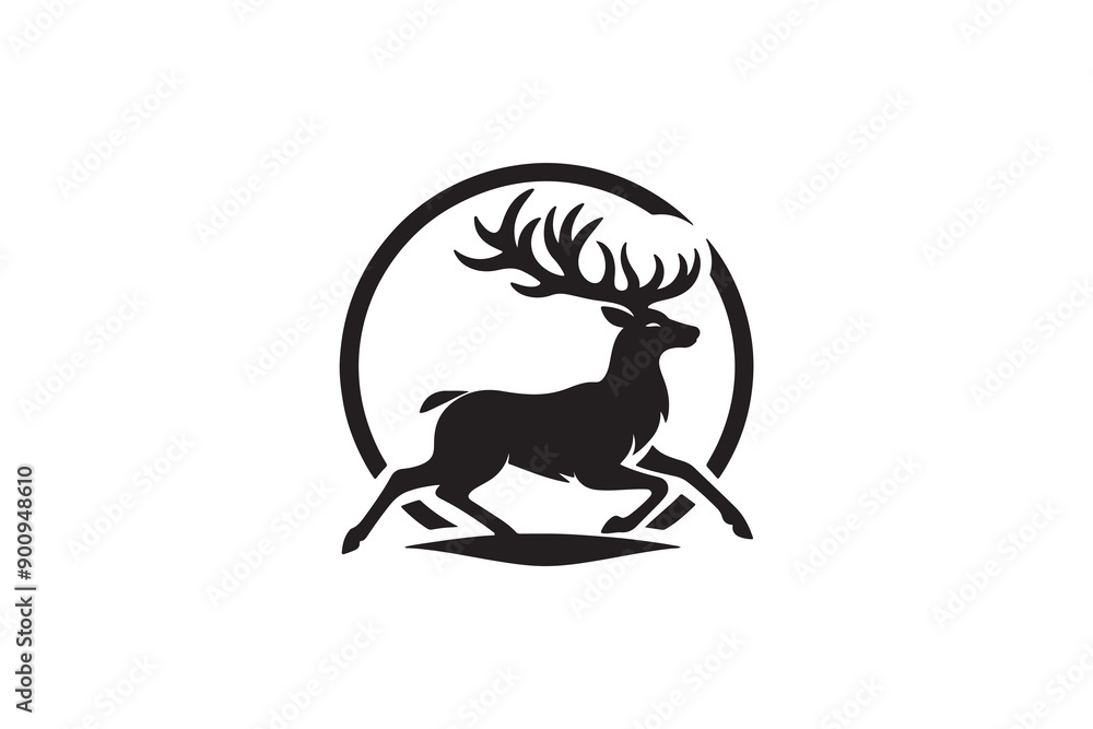Fototapeta premium create a deer logo silhouette vector with white background
