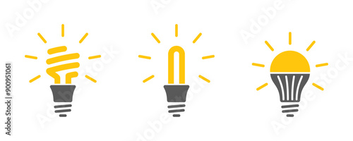 Light bulb icon set