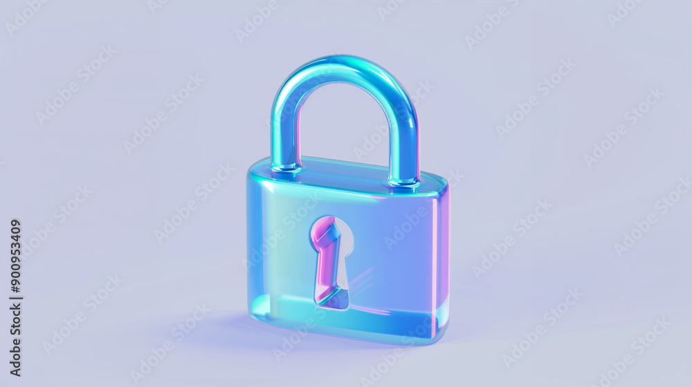 3d glass icon, blue color, holographic purple 3d glass icon, blue color, holographic purple