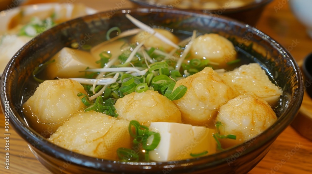 Umami Delight: Japanese Miso Fish Ball Soup with Tofu and Scallions Umami Delight: Japanese Miso Fish Ball Soup with Tofu and Scallions