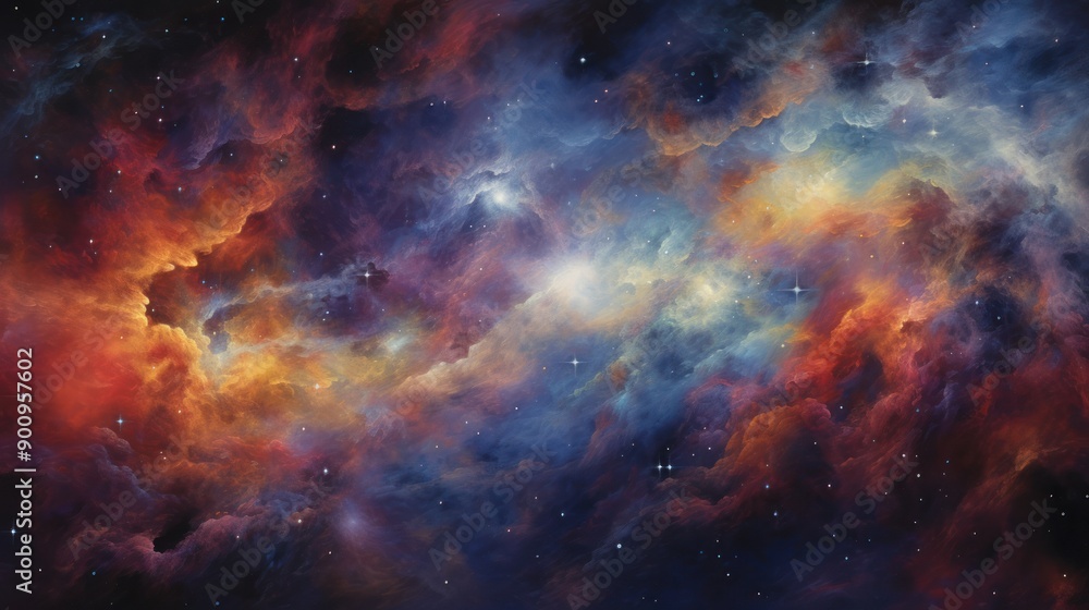 Fototapeta premium An awe-inspiring image of the universe featuring numerous galaxies in various shapes and sizes, each adorned with sparkling stars and nebulae. 