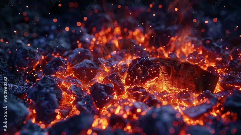 Campfire ember glowing. Campfire background Campfire ember glowing. Campfire background
