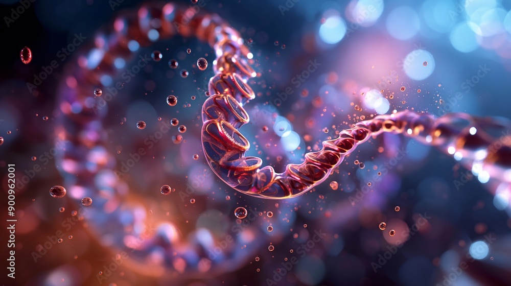 Abstract Helix Structure with Floating Particles Abstract Helix Structure with Floating Particles
