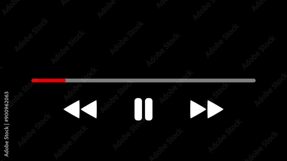 動画や音楽プレーヤーの再生バー・シークバーのアニメーション素材 Animated playback bar and seek bar for video and music players