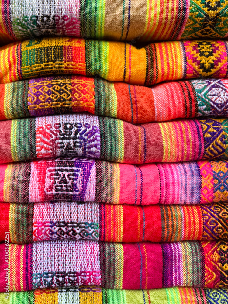 Northern Aguayo in different colours.Aboriginal weavings in Tilcara,Salta Northern Aguayo in different colours.Aboriginal weavings in Tilcara,Salta